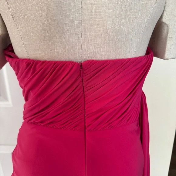 IEENA by Mac Duggal Hot Pink Strapless Ruched Mini Dress | Style 11565 | Size 6 - Picture 6 of 12